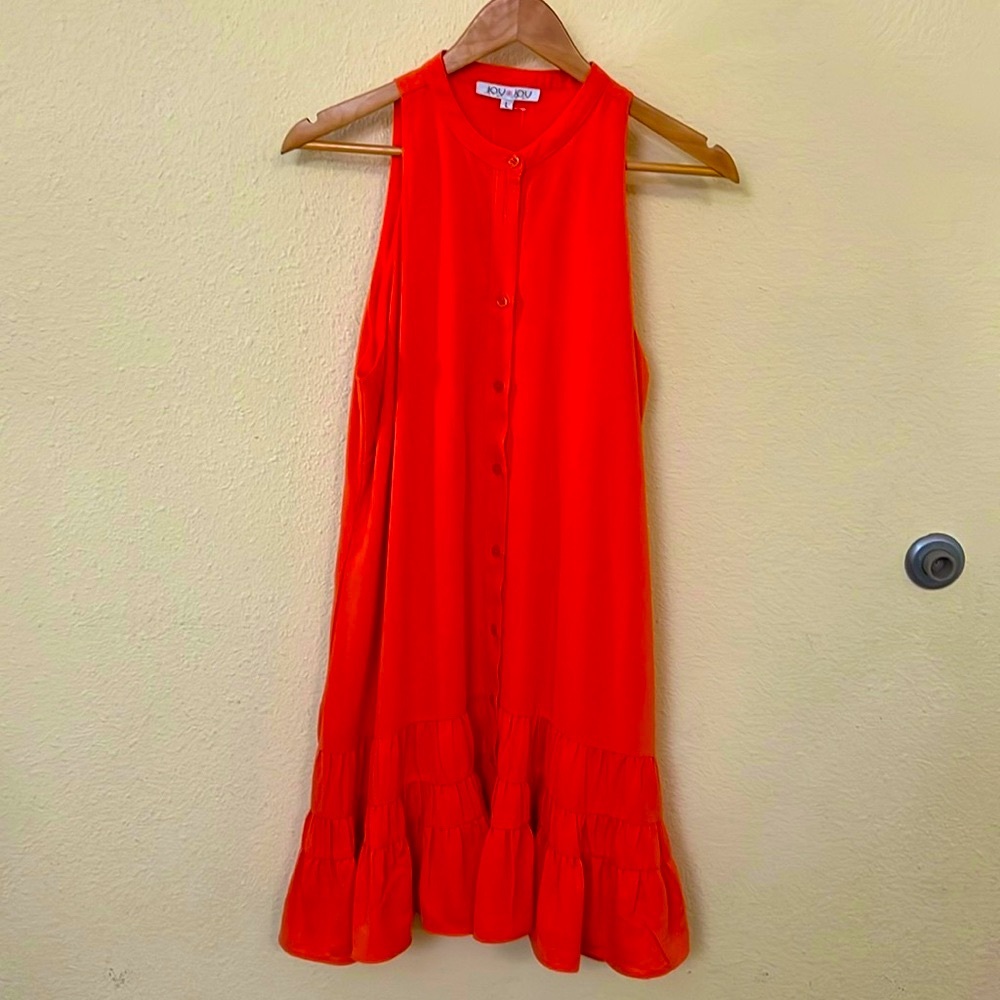 NWT Joy-Joy size L Orange Flouncy spring dress